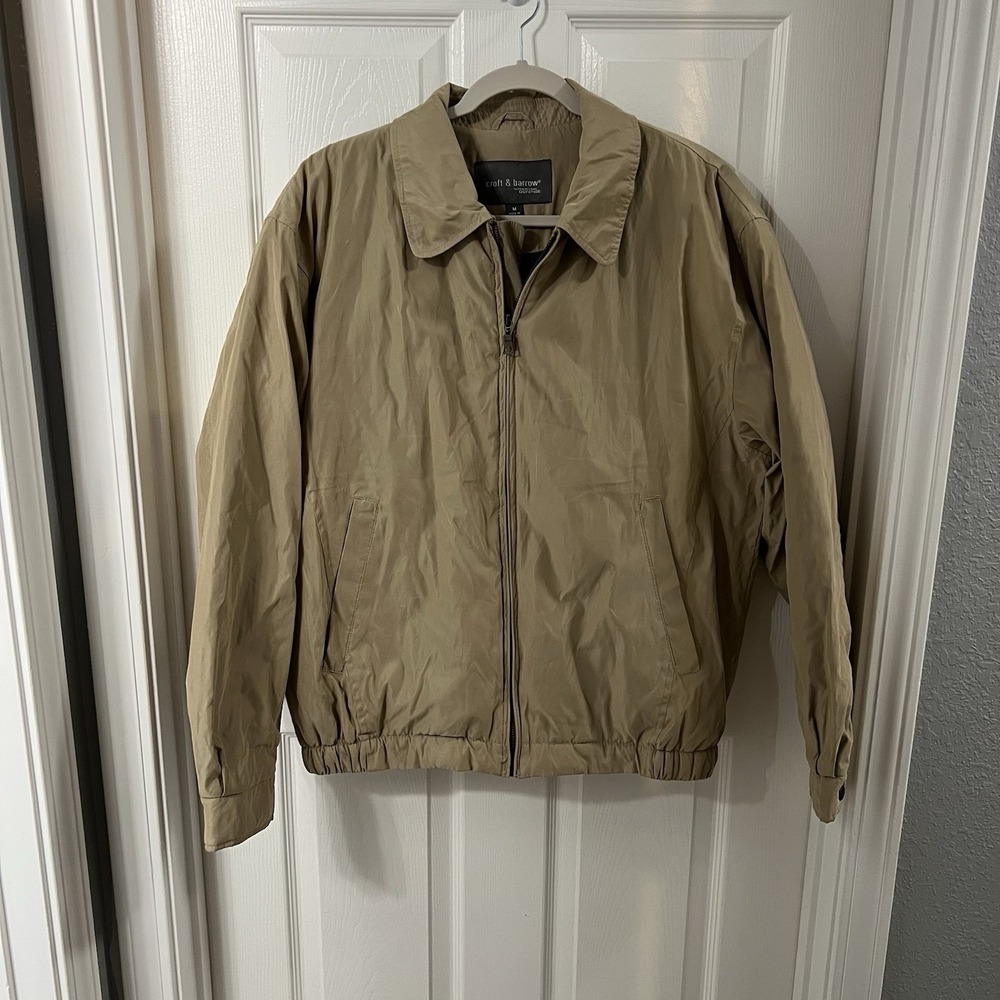 Croft & Barrow Men's Ultimate Stain Defense Jacket Tan Sz M Utility Outerwear